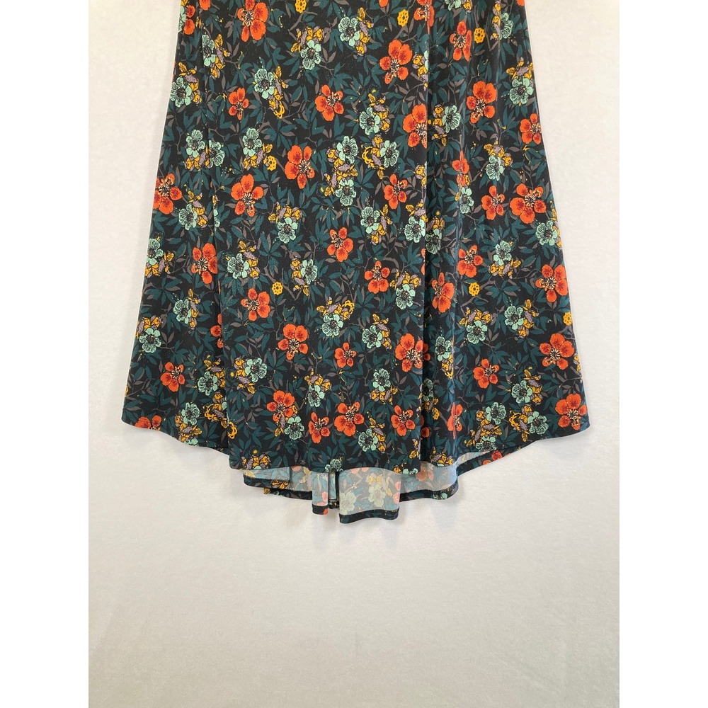 Floral Boho LuLaRoe Women XL Teal Orange Short Sleeve Pocket‎ Swing Dress - Picture 9 of 10
